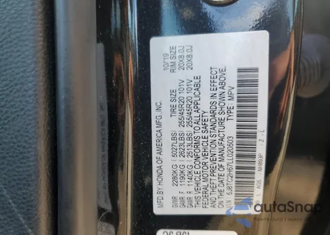 2020 Acura Rdx A-Spec z USA, uszkodzony, nr VIN 5J8TC2H67LL020503